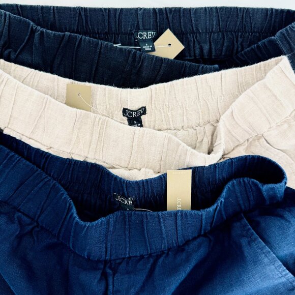 NWT J.Crew Tropez Linen Shorts size S Navy Blue Black - Picture 10 of 11
